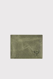 Zoozie Bags Liverpool Crazy Cartera de caballero piel 100% auténtica verde 11x2x8.5cm